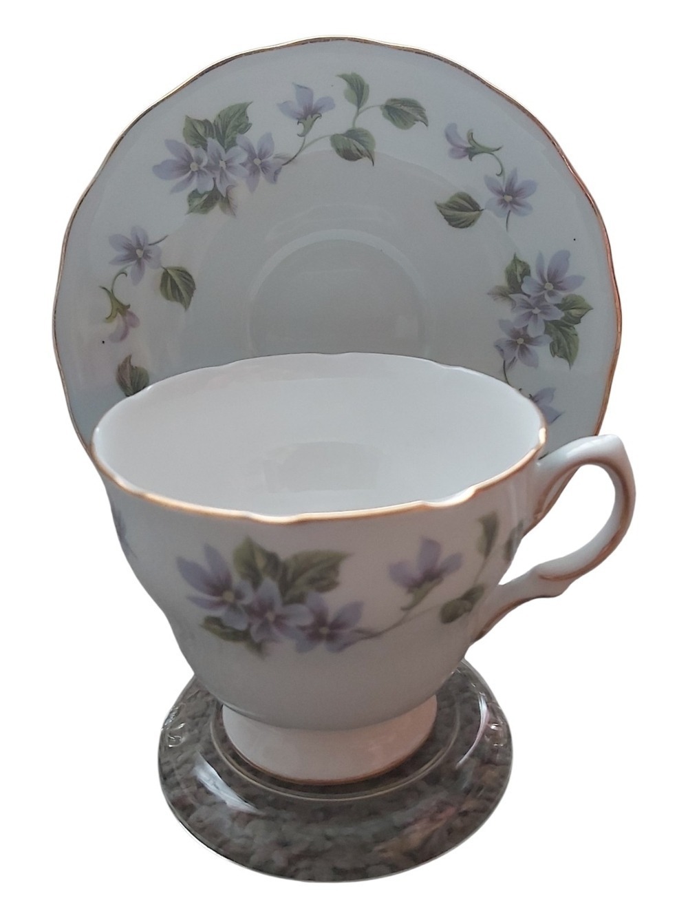 Vintage Colclough Blue Violets Teacup and Saucer Pattern 8244 England Bone China